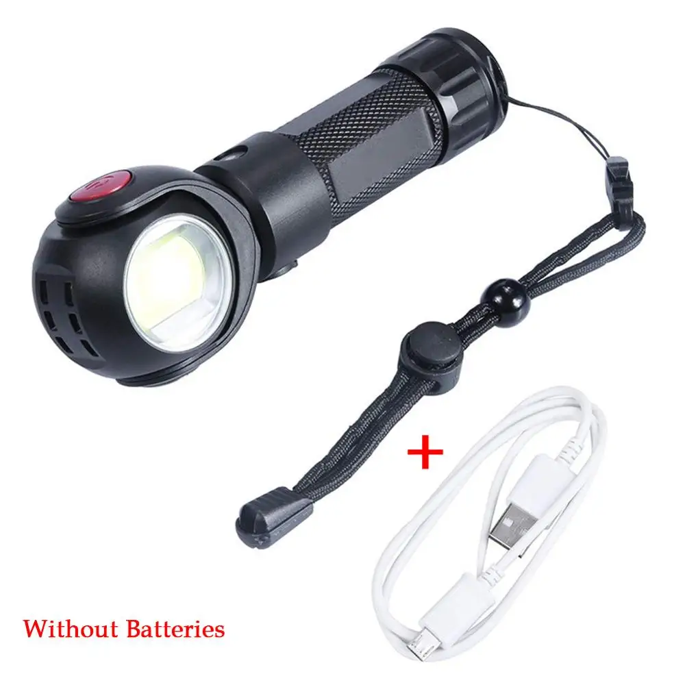 Without Battery Meijuner светодиодный фонарик 360 ° поворот портативный фонарик перезаряжаемый COB рабочий свет инспекционная лампа для ремонта автомобиля B008 - Испускаемый цвет: Without Battery