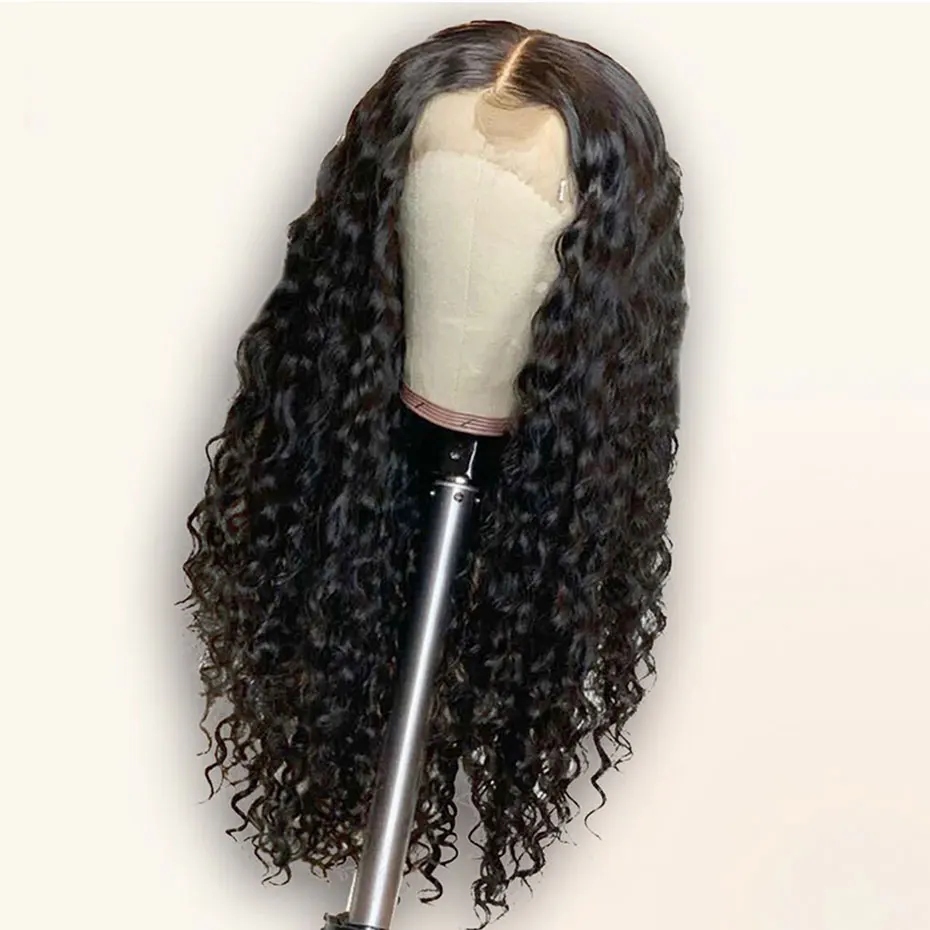 Умело 150% глубокая волна 13x4 Синтетические волосы на кружеве человеческих волос парики для чернокожих Для женщин перуанский Боб Синтетические волосы на кружеве парик с ребенком Человеческие волосы Remy для наращивания