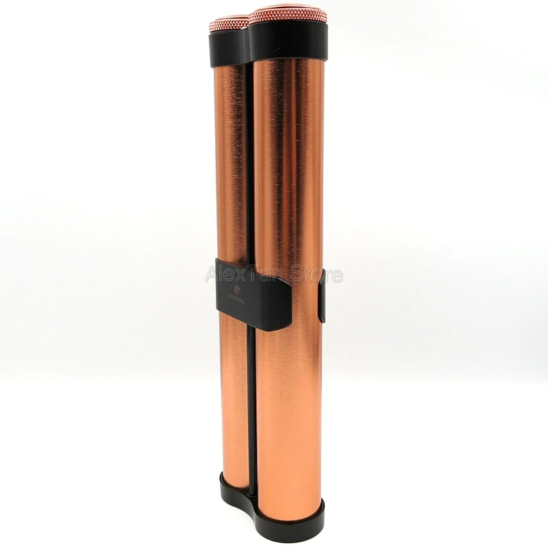Fit 2 Cigars COHIBA высококачественный металлический чехол с гидратирующим держателем из сплава для путешествий с увлажнителем для 2/3 сигар 60 новое кольцо - Цвет: Fit 2 Cigars