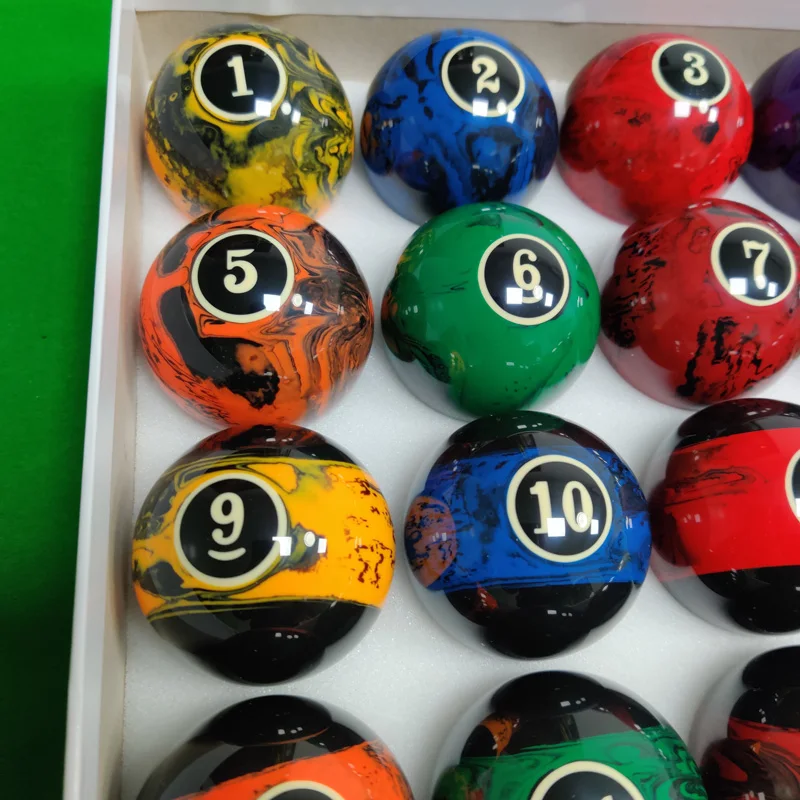 57.25mm Pool balls 16pcs full set resin marble designs 2 1/4inch Billiards pool cue balls accessories