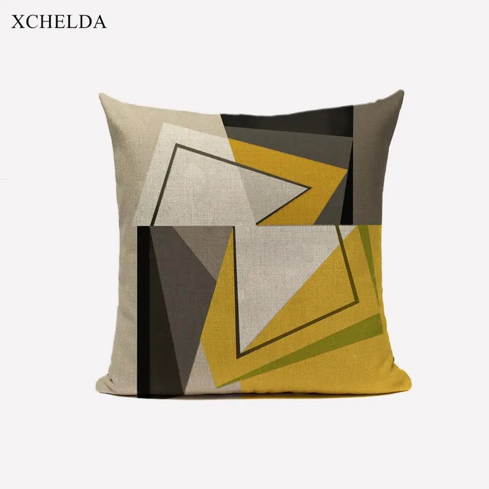 Linen Cushion Covers Pink Scandinavian Style Geometric Nordic 45*45 Home Decorative Pillow Case Pillowcase for Sofa Car Seat