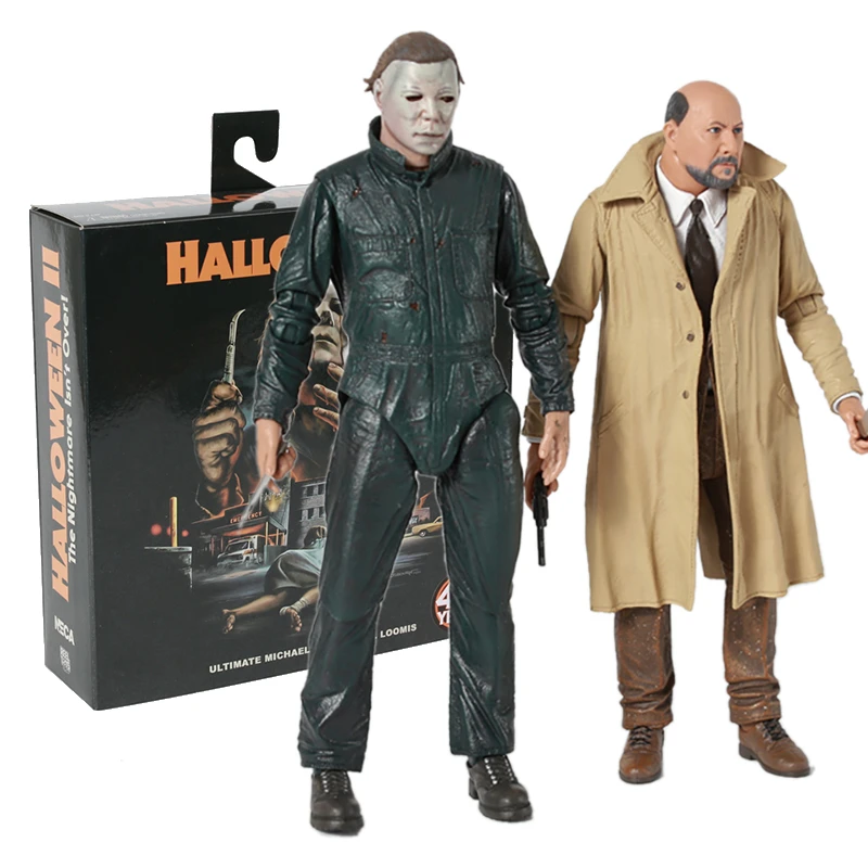 NECA figura de acción de Halloween 2, modelo de muñeco de juguete exclusivo  de Michael Myers y Dr Loomis, película|Figuras de acción| - AliExpress
