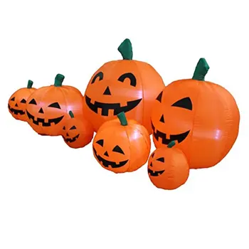 

7pcs/set Halloween pumpkin Self-inflatable ghost models LED lighting indoor and outdoor decoration holiday props