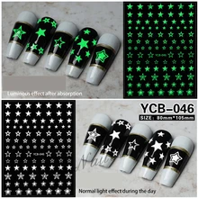 10Pc CB-Series Different Colors Stars Nail Stickers Designer Brand Logo Gummed 3D Nail Art Stickers Decals Makep Art Decorations