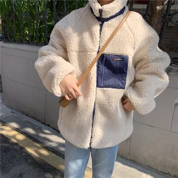 

Teddy Coat Women White Winter Warm Crop Fur Jacket Faux Fur Pocket Short Sexy Streetwear Autumn Fashion Black Coat