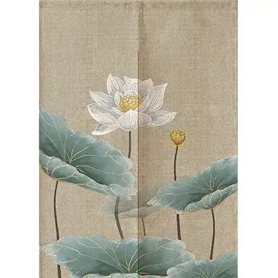 Retro Chinese Style Bedroom Kitchen Partition Curtain Geomantic Shielding Curtain Half Panel Tube Curtain Decoration