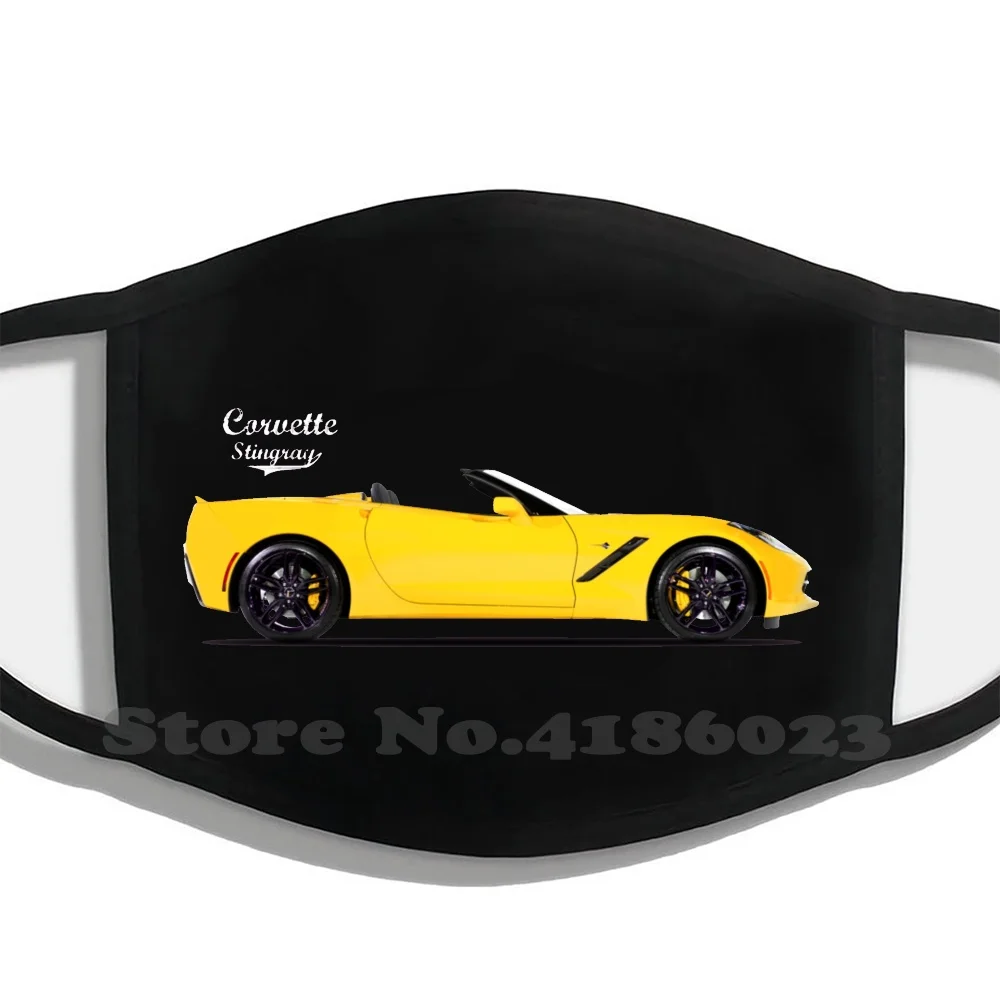 Желтая ветка модная смешная маска для рта Corvette Stingray Coupe C3 Chevrolet автомобильные
