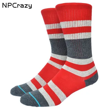 

Red Beige Gray Colors Skateboard Socks Men Towel Bottom Comfort Cotton Meias Fit Performance hip hop Sox Y258