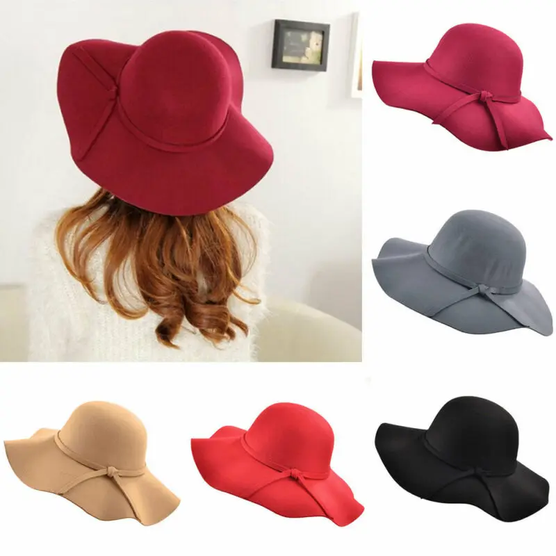 wool felt floppy brim hat