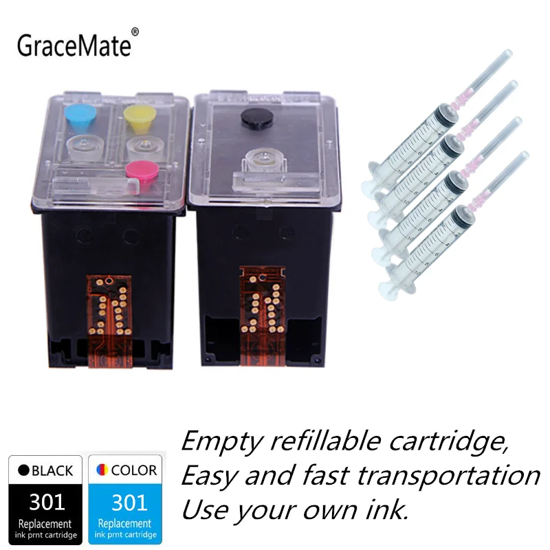 GraceMate, repuesto vacío 301XL para hp 301, cartucho de tinta rellenable  vacío para hp Envy 4500 Deskjet 2620 2540 2510 1050 - AliExpress  Ordenadores y oficina