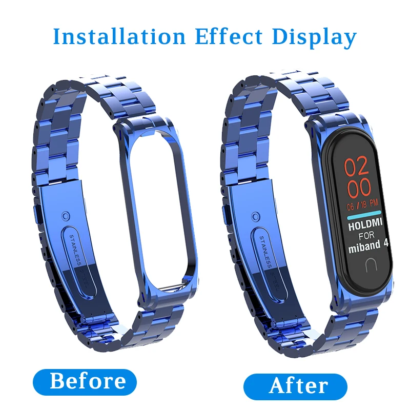 

High Quality Hot Sales For Xiaomi Mi Band 4 Stainless steel Smart Wirst Strap Metal Replacement Straps For Xiomi Mi Band4
