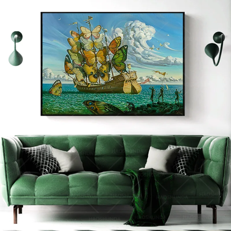 Salvador Dali Paintings Butterfly Windmills