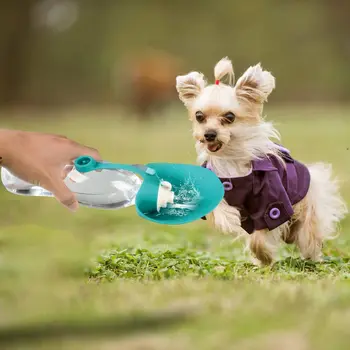 

580ML dog Water Bottle with Drinking Cup Bowl Portable Strap Container Hiking Walking Pet water feeding tool water bottle