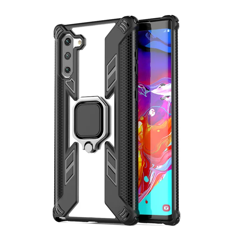 

Ring Holder Case On For Samsung Galaxy Note 10 Note10 Plus Silicone Clear Shockproof Cover For Samsung S10 plus lite s10e Cases