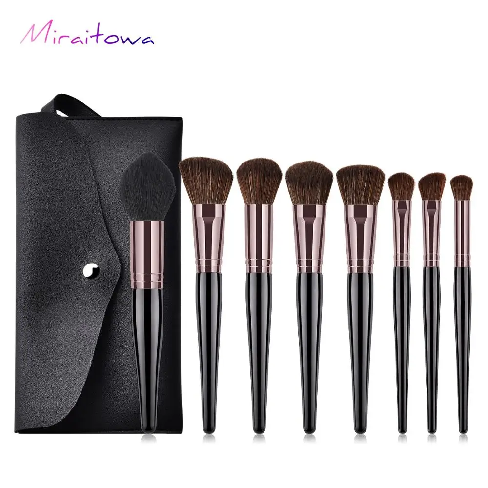 Women's Fashion Makeup Brushes Set With Bag Black Wooden Makeup Brush Set Tools Make-Up Toiletry Kit Make Up Brush Set Fashion