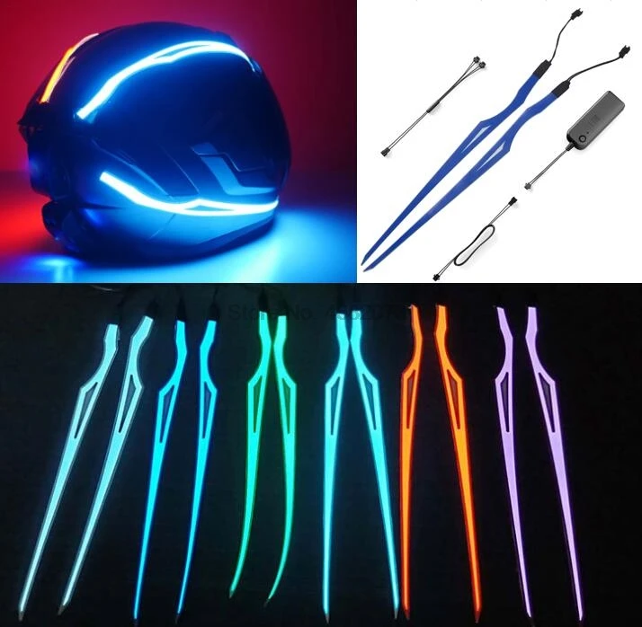 Luz LED para de luz reflectante de seguridad, modificación, color negro, por DHL o Fedex, 50 juegos|Cascos| AliExpress