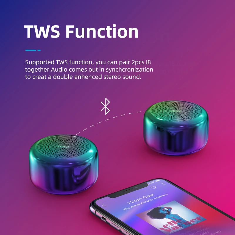 Mifa i8 портативная TWS bluetooth колонка Handfree call алюминиевый сплав разноцветный корпус
