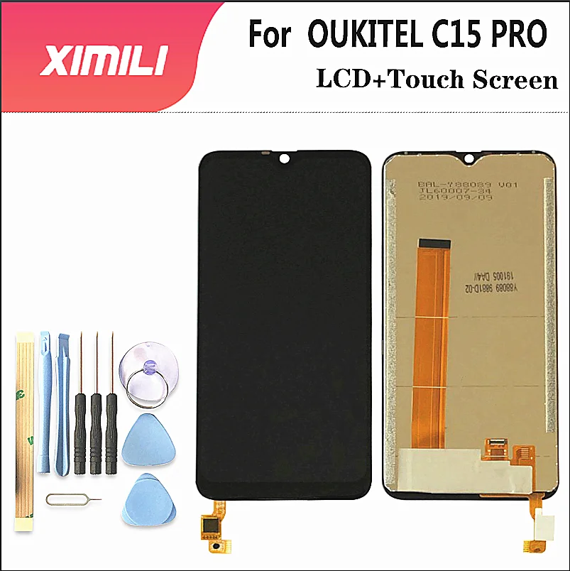 Kopen 6.09 inch OUKITEL C15 PRO Lcd scherm + Touch Screen Digitizer Vergadering 100% Originele LCD + TouchDigitizer voor OUKITEL C15 PRO + Gereedschap