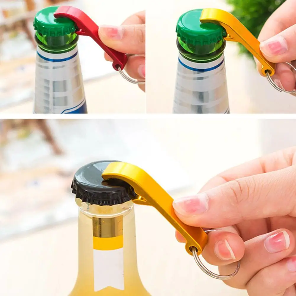 

Portable Key Chain Bottle Opener Ring Keyring Keychain Metal Beer Bar Tool Mini Beer Bottle Opener Aluminum Alloy Kitchen
