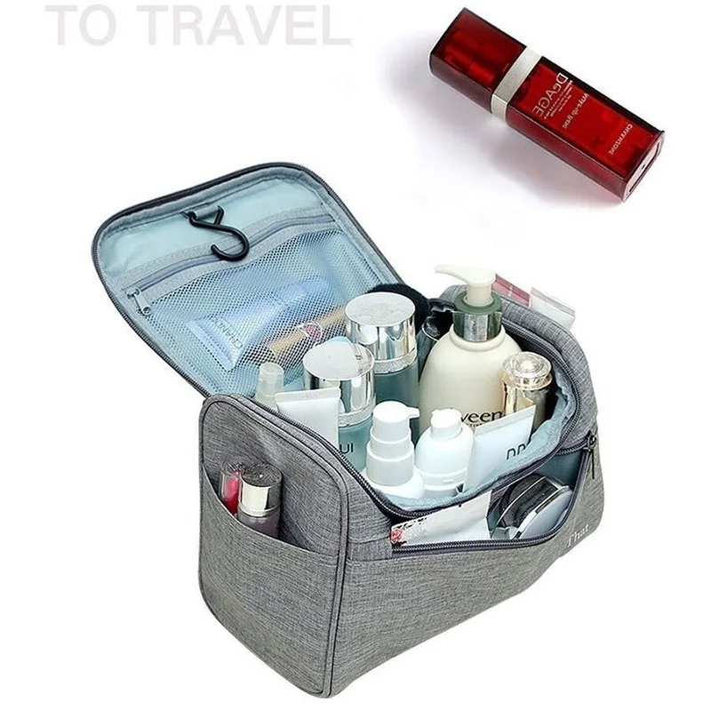 Новинка, водонепроницаемая портативная женская сумка для макияжа, для путешествий, для туалетных принадлежностей, для мытья, с крючками, складная, большая емкость, косметичка