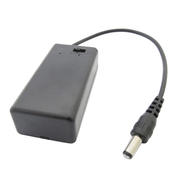 

5x 9V 9-volt PP3 Battery Holder Box Case W/ Cover Switch DC Power 5.5*2.1mm Plug