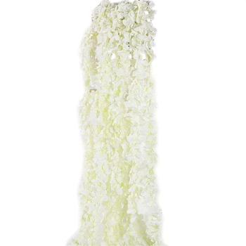 

Artificial Silk Wisteria Vine Hanging Flowers Garland Home Outdoor Wedding Arch Garden Wall Decor,Pack of 10 (White)