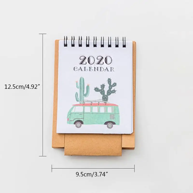 2020 календарь ручной рисунок мультфильм Фламинго свежий мини настольная бумага двойной ежедневный график планировщик стола годовой