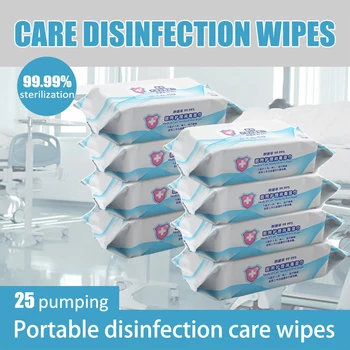

25pcs/box Disinfection Antiseptic Pads Alcohol Swabs Wet Wipes Skin Cleaning Care Sterilization First Aid Cleaning Tissue Box
