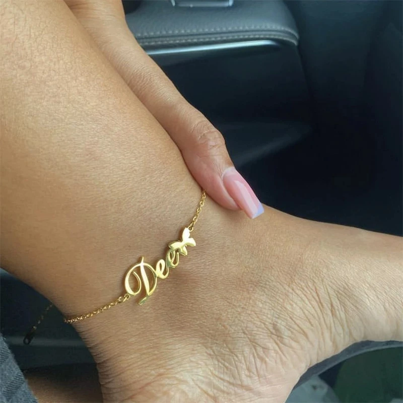 Custom Name Anklet For Women Stainless Steel Cuban Chain Personalized Nameplate Leg Chain Foot Jewelry Gift images - 6