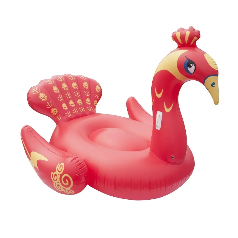 Adult Environmentally Friendly Inflatable Blue Peacock Riding, Inflatable Red Peacock Riding, PVC Peacock Floating Bed Wholesale