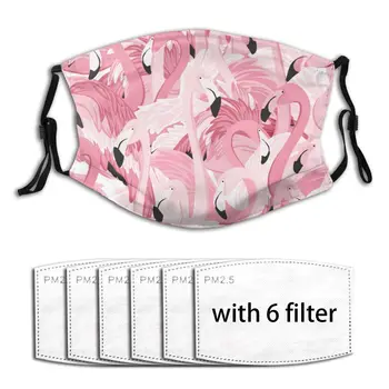

Pink Flamingos Pattern Face Mouth Mask Cover Anti Dustproof Washable Reusable Adult Mouth Masks Mascarilla