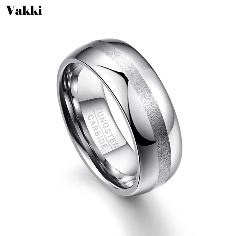 VAKKI Anello di Fidanzamento da Uomo Gioielli inTungsteno per Fidanzamento Misura 20