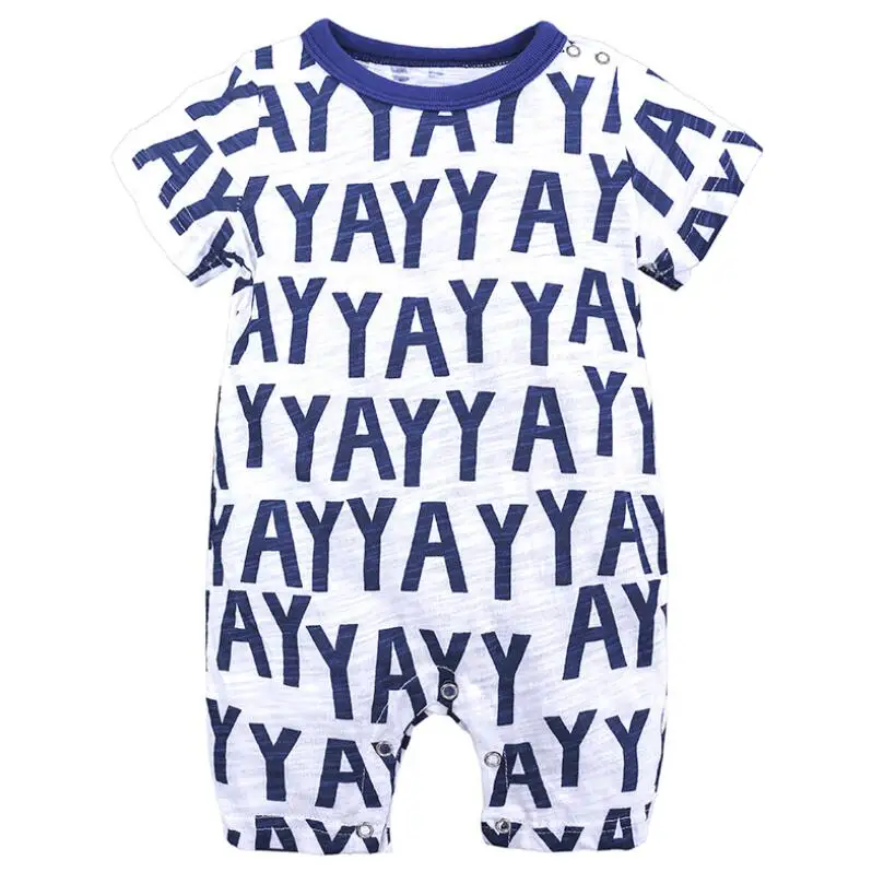 Cartoon Baby Onesies Short Sleeve Romper Cotton Knitted Breathable Jumpsuit Outfits For Kids Boys Girls 0-24 Months best Baby Bodysuits Baby Rompers