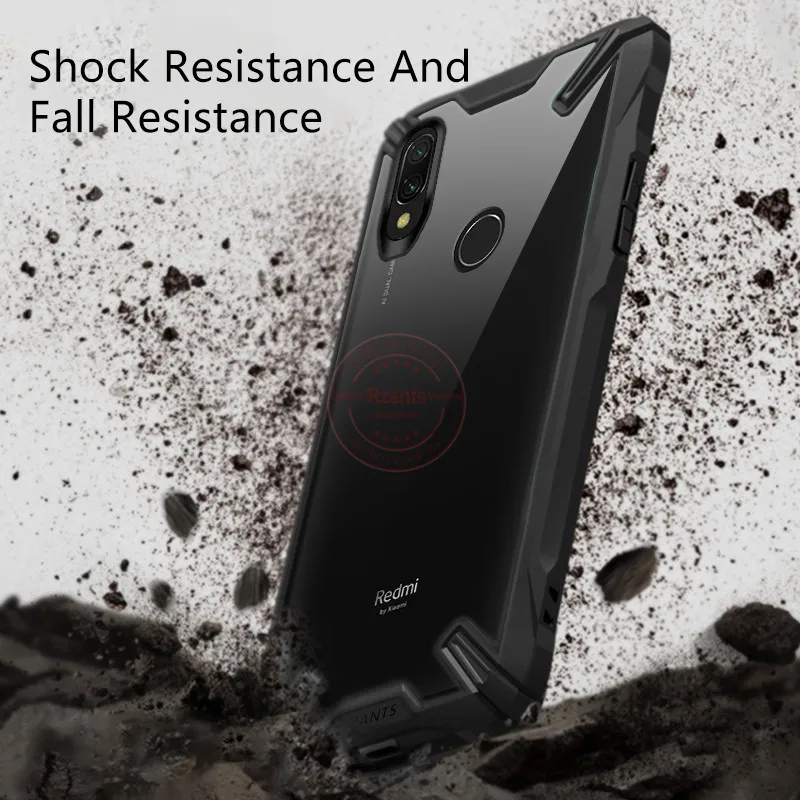 Военный противоударный чехол с подушкой безопасности для Xiaomi Redmi 7 прозрачный акриловый+ ТПУ противоударный чехол