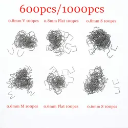 Agrafes à chaud en acier inoxydable prédécoupées pour la réparation du plastique, 600mm 0.8mm, réparation du pare chocs de voiture, fils de soudure, agrafeuse à chaud, 0.6 pièces 