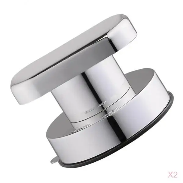 2Pcs Bathroom Shower Glass Door Suction Cups Safety Knobs Handle Wall Mounted Handrail Grip Tub Shower Handle (Silver Color)