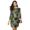 Fashion Round Neck Print Dress  Beach Sexy Short Dresses Long Sleeve Bodycon Office Dress European And American Party Dress 5