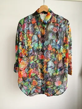 

Women Shirt Spring / Summer 2020 Shirt Casual Loose Printed Long Sleeve Shirt