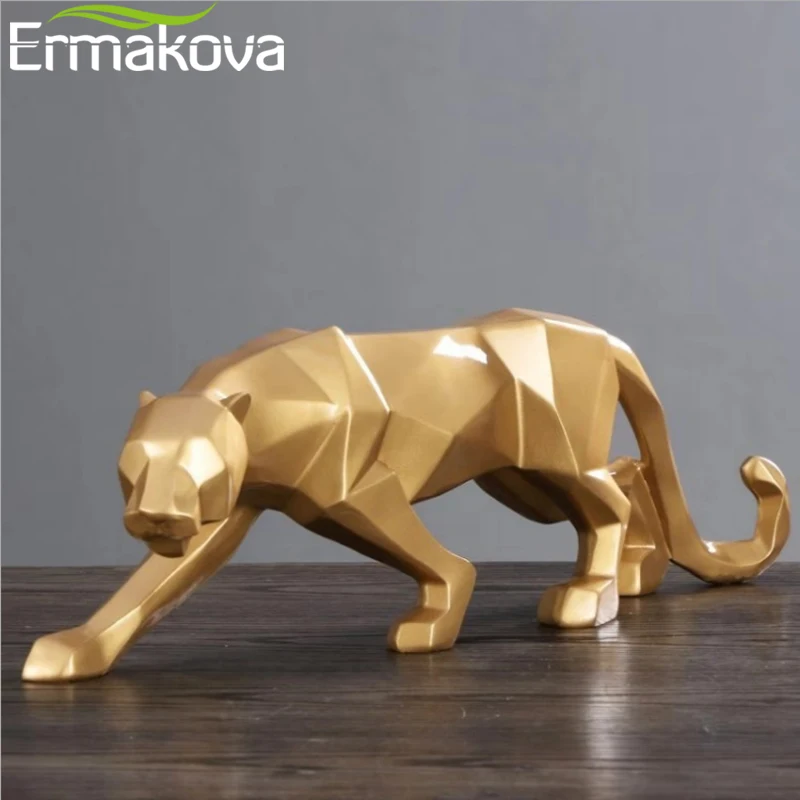 Абстрактная леопардовая статуя ERMAKOVA из смолы статуэтка Пантеры ручной волшебный