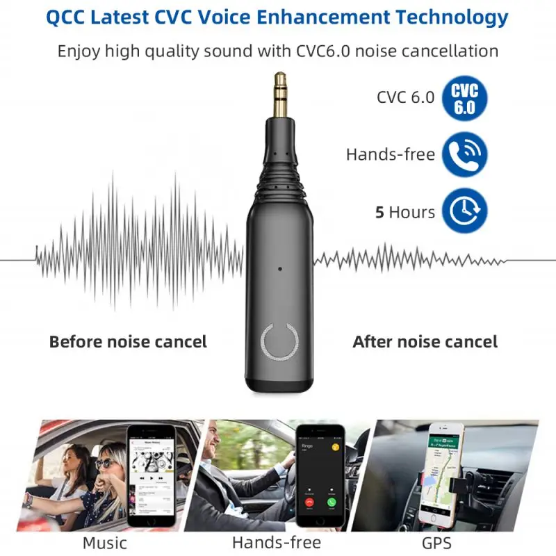 Горячий Bluetooth адаптер Новый приемник 5 0 автомобильный аудио 3 мм встроенный