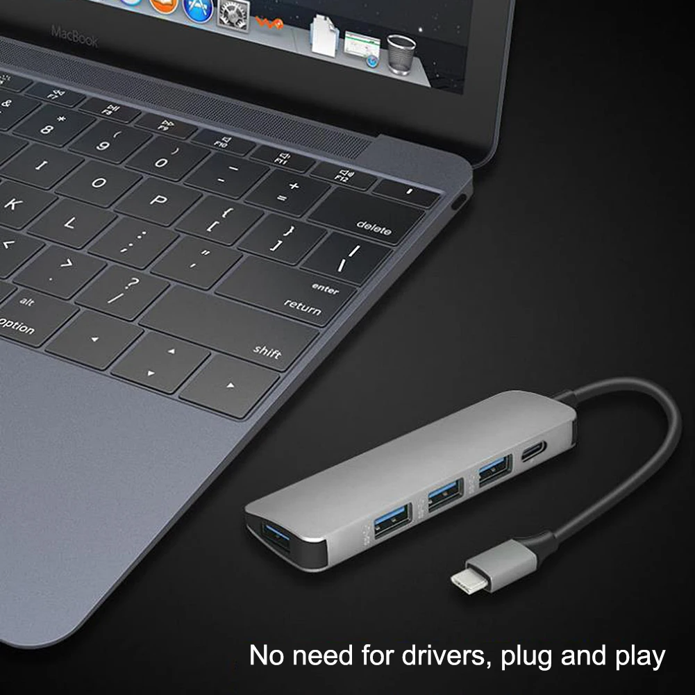 5 в 1 мульти usb type C концентратор Hdmi мощность PD порт доставки 4 USB 3,0 порты USB C концентратор адаптер для Mac book Pro Thunderbolt USB C концентратор