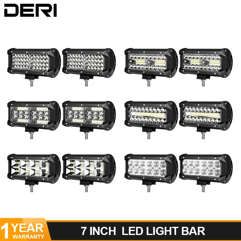 

DERI LED Work light Bar 7inch 36W 96W 120W 150W flood combo beam work lamp LED Light Bar for Offroad 4x4 4WD Tractor fog lamp