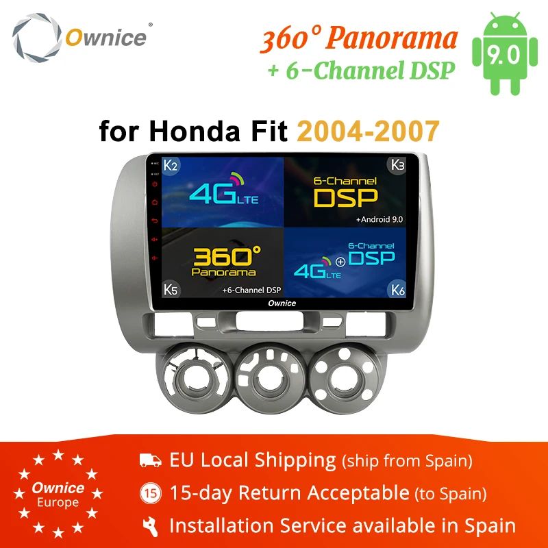 Perfect Ownice K1 K3 K5 K6 Android 9.0 Radio Car GPS Navi Multimedia Player For Honda Fit Jazz 2004 2005 2006 2007 4G 360 panorama DSP 0