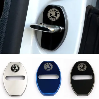 

Car Styling Car Door Lock Covers stikcer Case for 2013-2018 skoda Octavia Fabia Yeti Citigo Rapid A7 auto accessories