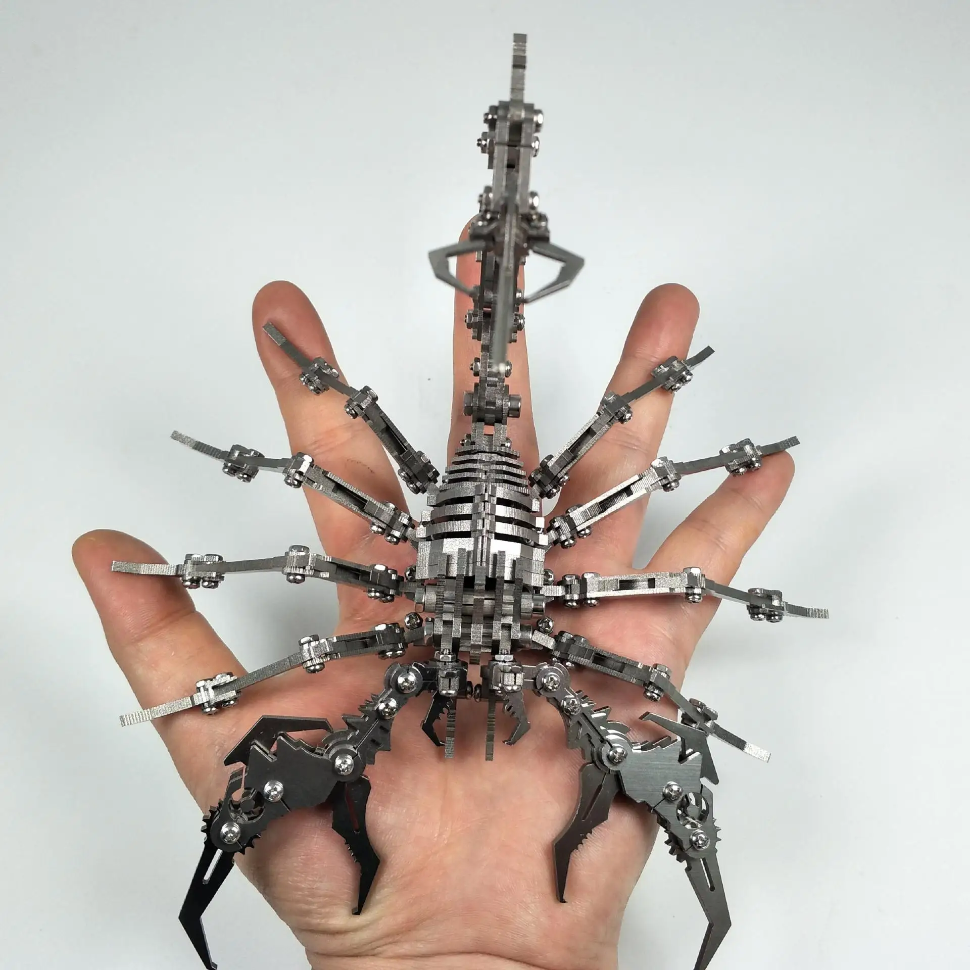 Дропшиппинг полностью металлический Собранный Робот насекомых скорпион DIY 3D 304 Тип стали металлическая модель строительные наборы головоломки игрушки для детей подарок - Цвет: Finished Model