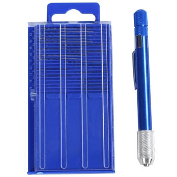 

17pc Fine Tiny Numbered 61-80 Mini Jeweler's Drill Bit Set Pin Vise Chuck Vice