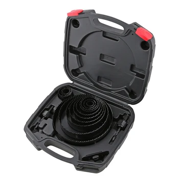 

19pcs Drill Bits Mandrels For PVC Board Hole Saw Set Woodworking Tool Soft Wood 19-152mm DIY Grooving With Storage Case Tapper