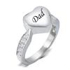 Cremation Jewelry Crystal Heart Cremation Ring for Ashes Keepsake Finger Urns Size 6/7/8/9/10 Engravable Stainless Steel Ring 1
