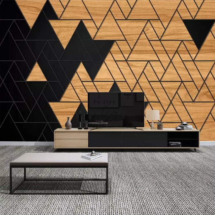 

Northern European-Style Geometry Lines Wallpaper Sofa Modern Minimalist Wallpaper Living Room Television Background Wall Customi