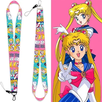 

Anime Sailor Moon Tsukino Usagi Lanyard Keychain for keys Badge ID Mobile Phone Key Rings Neck Straps Anti Lost Wrist Rope